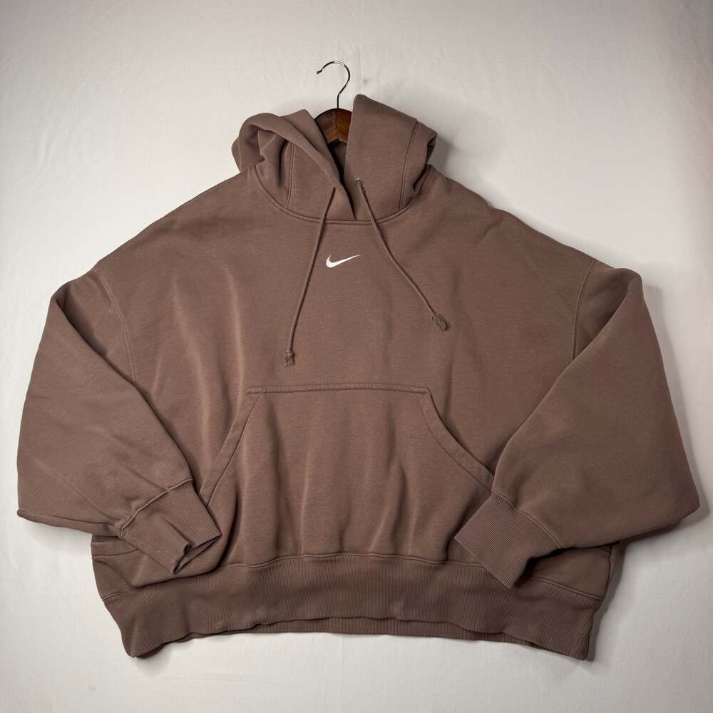 Nike Sportswear Phoenix Fleece Over-Oversized Pullover Hoodie Brown Size XL
